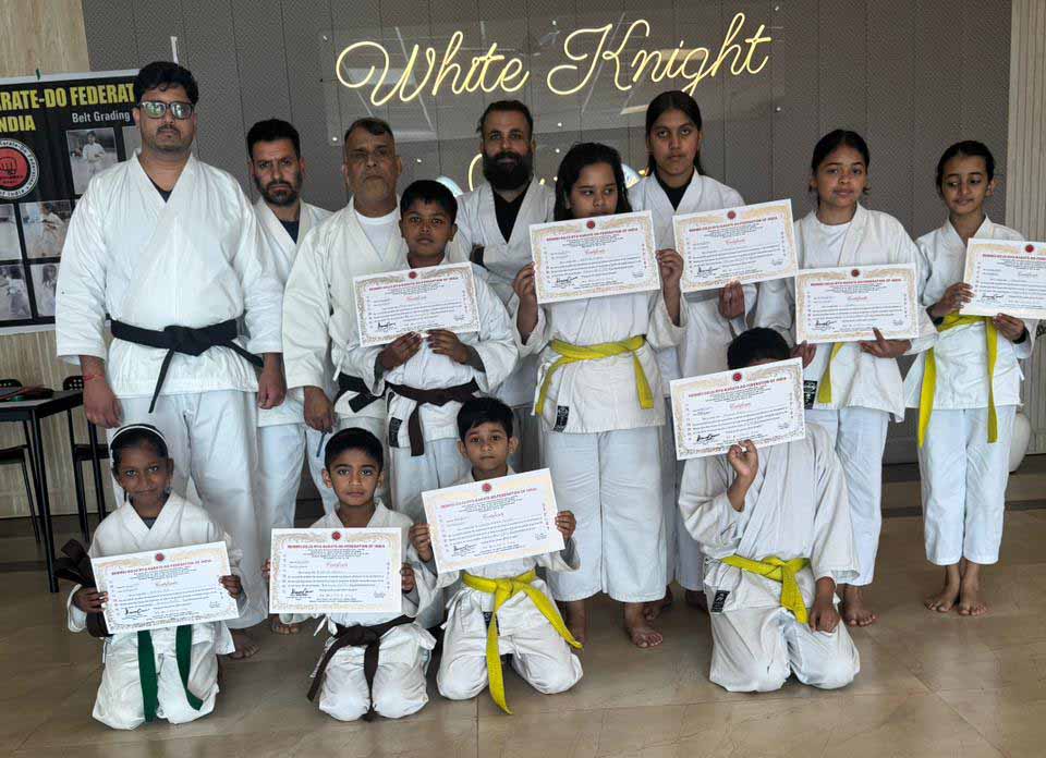 Karate belt grading test held 